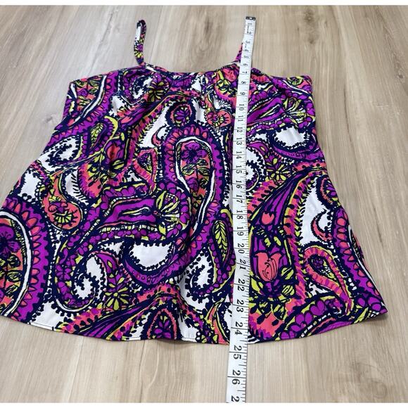 Alice & Trixie Sz S Silk Blouse Sleeveless Ruffles Colorful Paisley Size S - Picture 13 of 14